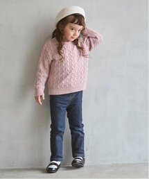 裏起毛デニムストレートパンツ