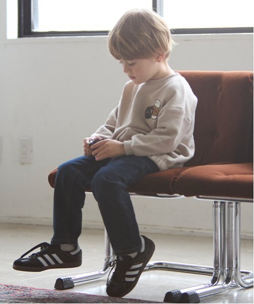 petit main（プティマイン）の「裏起毛デニムストレートパンツ（デニムパンツ・キッズ・ネイビー/ブルー・80ｃｍ/90cm/110cm/100cm/120cm/130cm）」の6枚目の写真