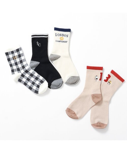 apres les cours（アプレレクール）の「4柄アソートソックス（ソックス/靴下・キッズ・チェック/ブラック/アイボリー/オフホワイト・12/15 /18/21）」の7枚目の写真