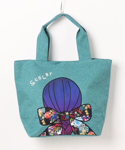 ScoLar(スカラー)の「643444:リボンの女性の後ろ姿 ポリキャントートバッグ(トートバッグ・レディース・グレー/グリーン/レッド・FREE)」の21枚目の写真
