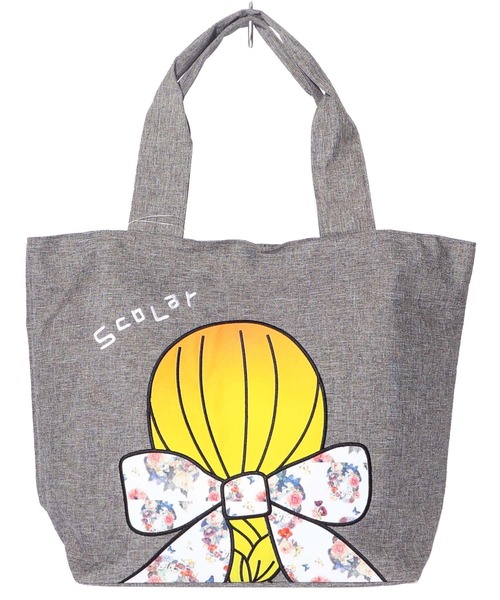 ScoLar(スカラー)の「643444:リボンの女性の後ろ姿 ポリキャントートバッグ(トートバッグ・レディース・グレー/グリーン/レッド・FREE)」の8枚目の写真