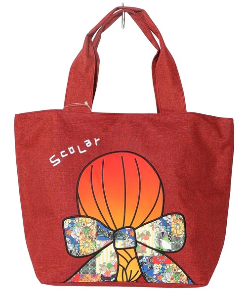 ScoLar(スカラー)の「643444:リボンの女性の後ろ姿 ポリキャントートバッグ(トートバッグ・レディース・グレー/グリーン/レッド・FREE)」の10枚目の写真