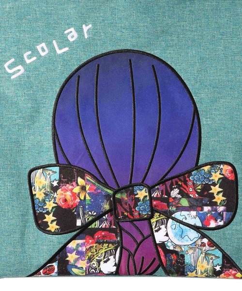 ScoLar(スカラー)の「643444:リボンの女性の後ろ姿 ポリキャントートバッグ(トートバッグ・レディース・グレー/グリーン/レッド・FREE)」の13枚目の写真