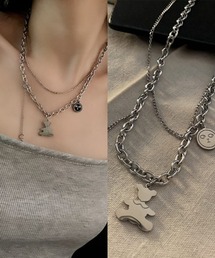 L LABEL（エルラベル）の「テディベアモチーフレイヤードネックレス（ネックレス）」