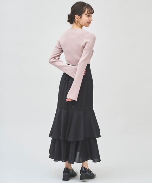 31 Sons de mode（トランテアン　ソン　ドゥ　モード）の「アシメティアードフリルスカート（スカート・レディース・オフホワイト/ブラック・38/36）」の16枚目の写真