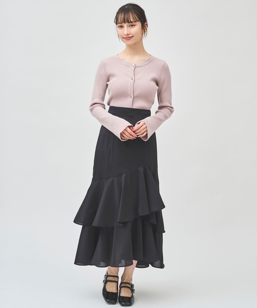 31 Sons de mode（トランテアン　ソン　ドゥ　モード）の「アシメティアードフリルスカート（スカート・レディース・オフホワイト/ブラック・38/36）」の17枚目の写真