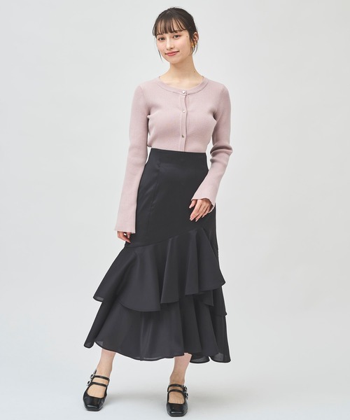 31 Sons de mode（トランテアン　ソン　ドゥ　モード）の「アシメティアードフリルスカート（スカート・レディース・オフホワイト/ブラック・38/36）」の18枚目の写真