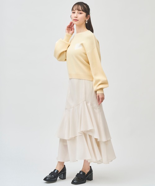 31 Sons de mode（トランテアン　ソン　ドゥ　モード）の「アシメティアードフリルスカート（スカート・レディース・オフホワイト/ブラック・38/36）」の21枚目の写真