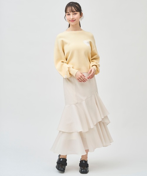 31 Sons de mode（トランテアン　ソン　ドゥ　モード）の「アシメティアードフリルスカート（スカート・レディース・オフホワイト/ブラック・38/36）」の22枚目の写真