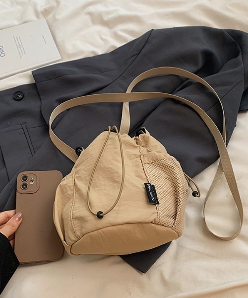 Per sist ence（パーシエンス）の「ナイロン巾着ショルダーバッグ（ショルダーバッグ・レディース・ベージュ/パープル/ブルー/ブラック/カーキ・FREE）」の15枚目の写真