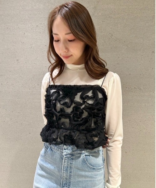 CELFORD(セルフォード)の「【HANAE MORI×CELFORDコラボ】 ハート刺繍ビスチェ(その他トップス・レディース・ピンク系その他/オフホワイト/ブラック・FREE)」の3枚目の写真