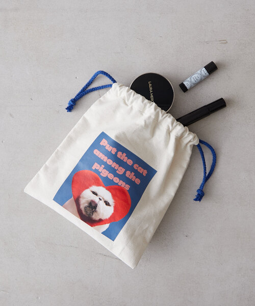 BIRTHDAY BAR（バースデイバー）の「Pechanko Cats　巾着（ポーチ・レディース・イエロー/グリーン/ブルー・0）」の3枚目の写真