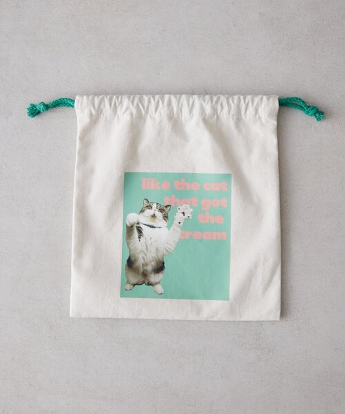 BIRTHDAY BAR（バースデイバー）の「Pechanko Cats　巾着（ポーチ・レディース・イエロー/グリーン/ブルー・0）」の7枚目の写真