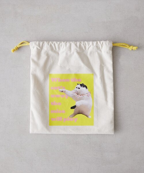 BIRTHDAY BAR（バースデイバー）の「Pechanko Cats　巾着（ポーチ・レディース・イエロー/グリーン/ブルー・0）」の18枚目の写真
