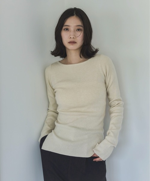 feepur（フェピュール）の「【ハンドウォッシャブル】ボートネックシンプルニット（ニット/セーター・レディース・ピンク/ブラック/アイボリー/杢グレー/ブラウン・MEDIUM）」の14枚目の写真