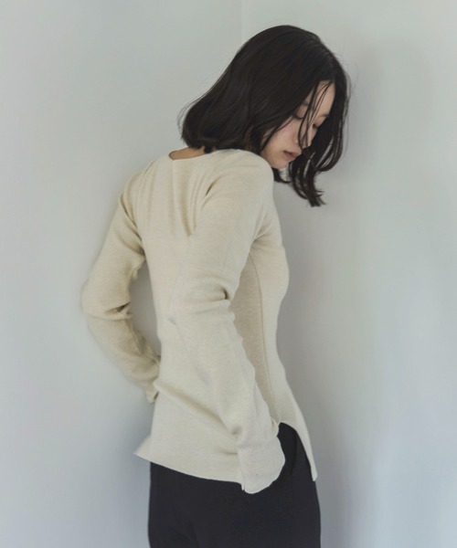 feepur（フェピュール）の「【ハンドウォッシャブル】ボートネックシンプルニット（ニット/セーター・レディース・ピンク/ブラック/アイボリー/杢グレー/ブラウン・MEDIUM）」の16枚目の写真