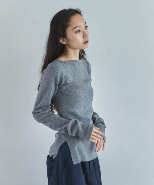 feepur（フェピュール）の「【ハンドウォッシャブル】ボートネックシンプルニット（ニット/セーター・レディース・ピンク/ブラック/アイボリー/杢グレー/ブラウン・MEDIUM）」の10枚目の写真