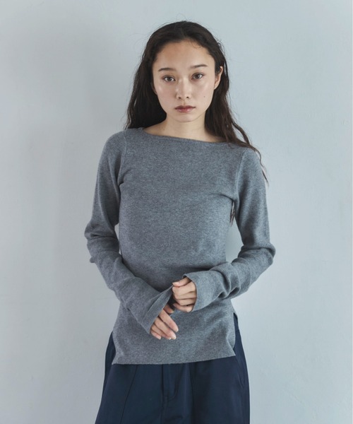 feepur（フェピュール）の「【ハンドウォッシャブル】ボートネックシンプルニット（ニット/セーター・レディース・ピンク/ブラック/アイボリー/杢グレー/ブラウン・MEDIUM）」の9枚目の写真