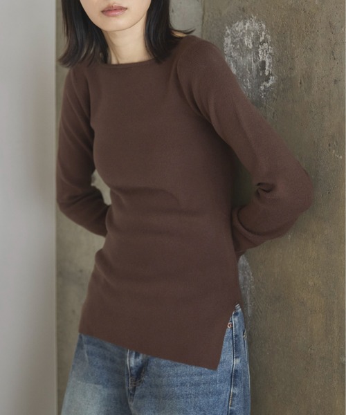 feepur（フェピュール）の「【ハンドウォッシャブル】ボートネックシンプルニット（ニット/セーター・レディース・ピンク/ブラック/アイボリー/杢グレー/ブラウン・MEDIUM）」の21枚目の写真
