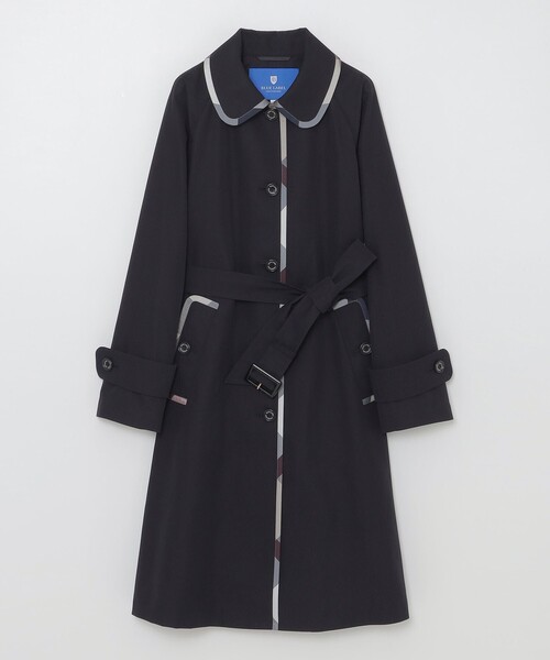 BLUE LABEL CRESTBRIDGE（ブルーレーベルクレストブリッジ）の「ハイツイストコットンライクツイルステンカラーコート（トレンチコート・レディース・ネイビー/ベージュ・38/40/36）」の8枚目の写真