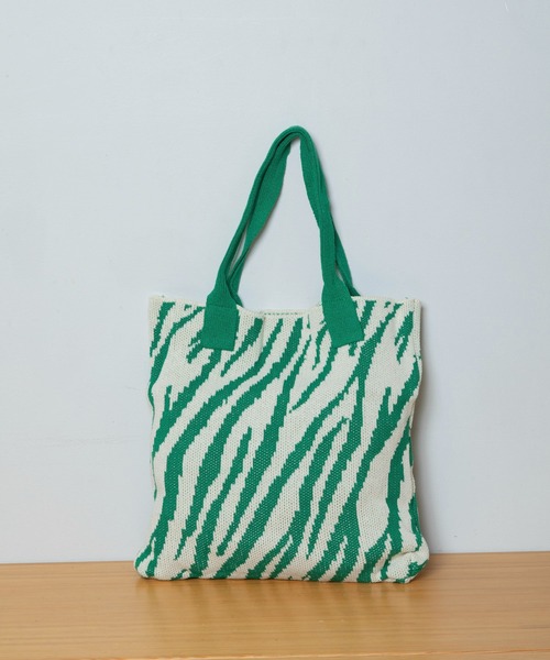 Munich（ミューニック）の「ゼブラジャカードニットバッグ（トートバッグ・レディース・ブラック/ブルー/グリーン/ブラウン・FREE）」の10枚目の写真
