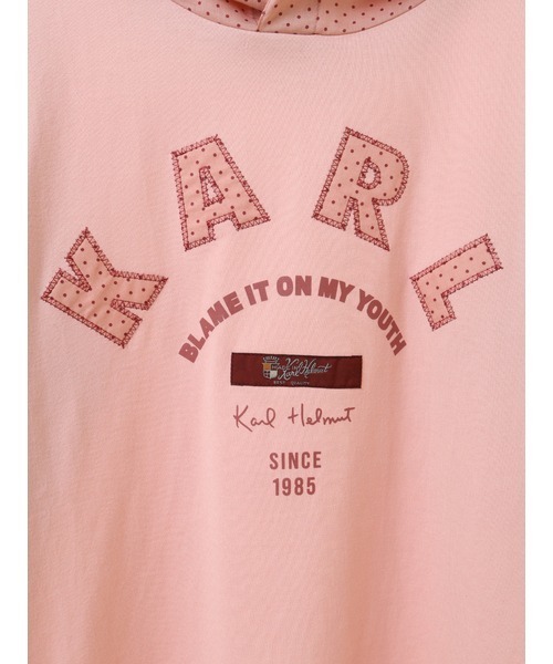 セール】水玉ロータリープリントフード付きカットソー（Tシャツ