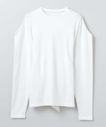 6 | ＜6(ROKU)＞コットン パワーショルダー スリーブ プルオーバー(Tシャツ/カットソー)