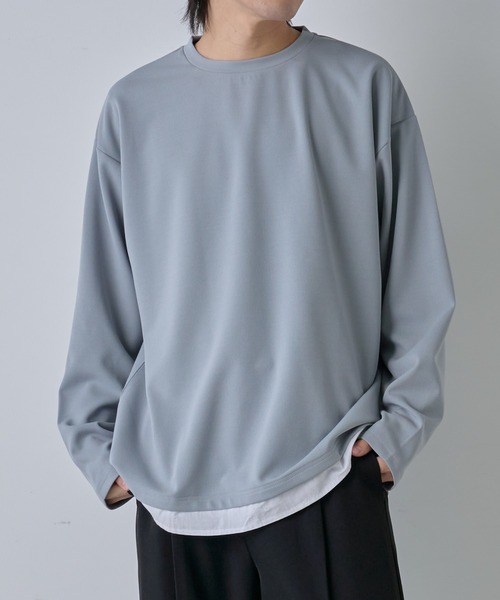 COLONY 2139(コロニートゥーワンスリーナイン)の「ジョーゼットフェイクレイヤード長袖T(Tシャツ/カットソー・メンズ・ブラック/グレイッシュベージュ/サックスブルー・MEDIUM/LARGE)」の3枚目の写真