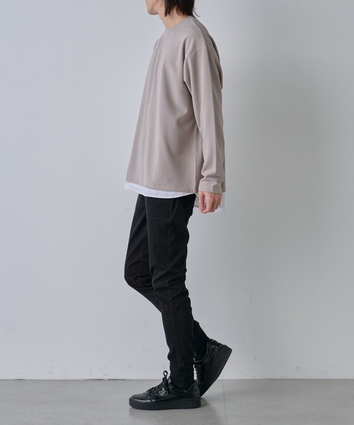 COLONY 2139(コロニートゥーワンスリーナイン)の「ジョーゼットフェイクレイヤード長袖T(Tシャツ/カットソー・メンズ・ブラック/グレイッシュベージュ/サックスブルー・MEDIUM/LARGE)」の21枚目の写真
