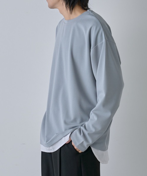 COLONY 2139(コロニートゥーワンスリーナイン)の「ジョーゼットフェイクレイヤード長袖T(Tシャツ/カットソー・メンズ・ブラック/グレイッシュベージュ/サックスブルー・MEDIUM/LARGE)」の13枚目の写真