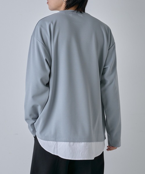 COLONY 2139(コロニートゥーワンスリーナイン)の「ジョーゼットフェイクレイヤード長袖T(Tシャツ/カットソー・メンズ・ブラック/グレイッシュベージュ/サックスブルー・MEDIUM/LARGE)」の14枚目の写真