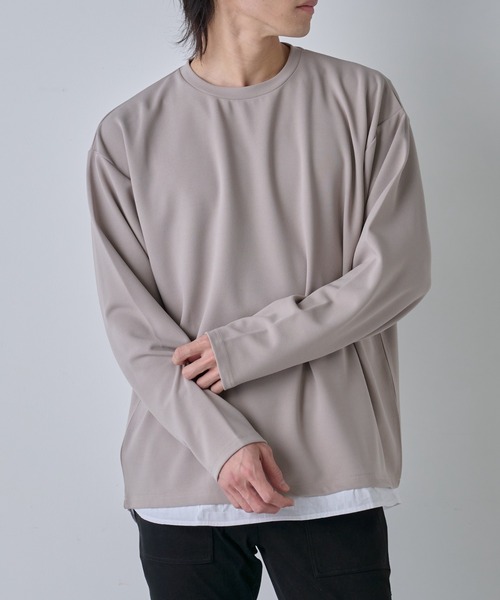 COLONY 2139(コロニートゥーワンスリーナイン)の「ジョーゼットフェイクレイヤード長袖T(Tシャツ/カットソー・メンズ・ブラック/グレイッシュベージュ/サックスブルー・MEDIUM/LARGE)」の8枚目の写真