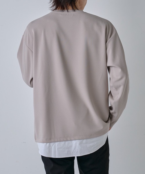 COLONY 2139(コロニートゥーワンスリーナイン)の「ジョーゼットフェイクレイヤード長袖T(Tシャツ/カットソー・メンズ・ブラック/グレイッシュベージュ/サックスブルー・MEDIUM/LARGE)」の10枚目の写真