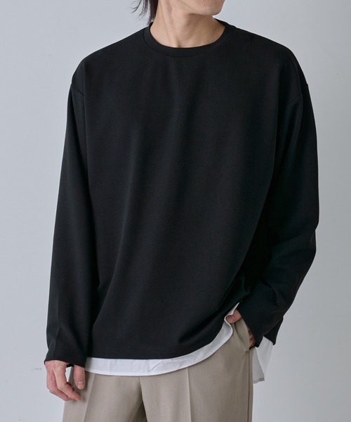 COLONY 2139(コロニートゥーワンスリーナイン)の「ジョーゼットフェイクレイヤード長袖T(Tシャツ/カットソー・メンズ・ブラック/グレイッシュベージュ/サックスブルー・MEDIUM/LARGE)」の7枚目の写真