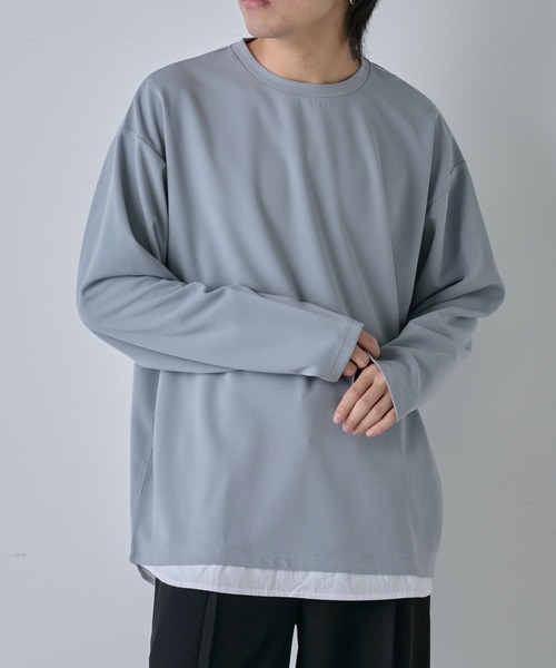 COLONY 2139(コロニートゥーワンスリーナイン)の「ジョーゼットフェイクレイヤード長袖T(Tシャツ/カットソー・メンズ・ブラック/グレイッシュベージュ/サックスブルー・MEDIUM/LARGE)」の12枚目の写真