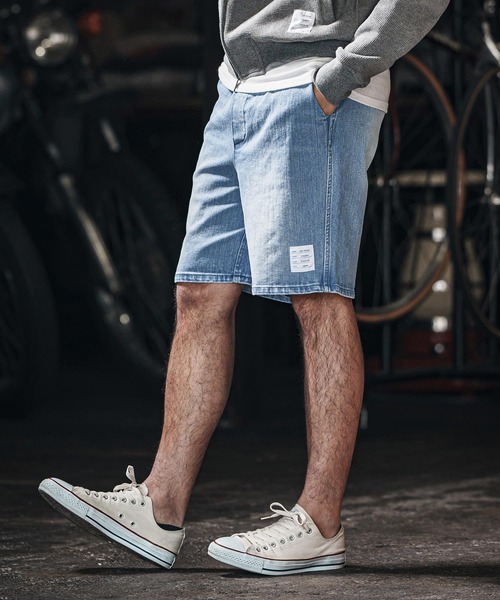 wjk reluxe(ダブルジェーケーリラックス)の「mp13267-tight knit denim easy shorts デニムイージーショーツ(その他パンツ・メンズ・ライトインディゴブルー/ライトブラック/インディゴブルー・M/L/S)」の3枚目の写真