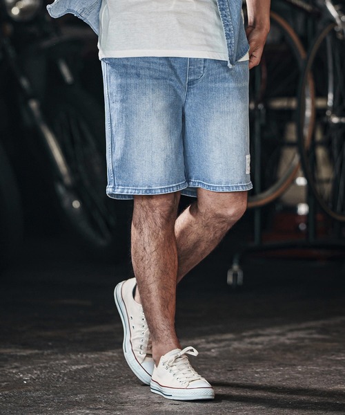 wjk reluxe(ダブルジェーケーリラックス)の「mp13267-tight knit denim easy shorts デニムイージーショーツ(その他パンツ・メンズ・ライトインディゴブルー/ライトブラック/インディゴブルー・M/L/S)」の6枚目の写真