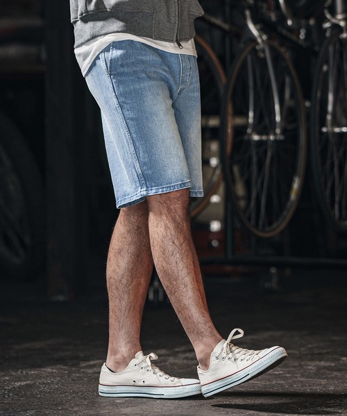 wjk reluxe(ダブルジェーケーリラックス)の「mp13267-tight knit denim easy shorts デニムイージーショーツ(その他パンツ・メンズ・ライトインディゴブルー/ライトブラック/インディゴブルー・M/L/S)」の7枚目の写真