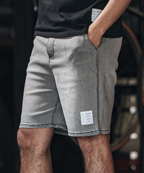 wjk reluxe(ダブルジェーケーリラックス)の「mp13267-tight knit denim easy shorts デニムイージーショーツ(その他パンツ・メンズ・ライトインディゴブルー/ライトブラック/インディゴブルー・M/L/S)」の12枚目の写真