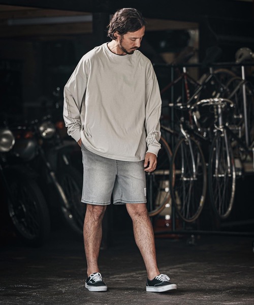 wjk reluxe(ダブルジェーケーリラックス)の「mp13267-tight knit denim easy shorts デニムイージーショーツ(その他パンツ・メンズ・ライトインディゴブルー/ライトブラック/インディゴブルー・M/L/S)」の17枚目の写真