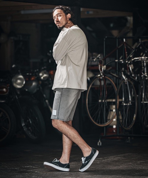 wjk reluxe(ダブルジェーケーリラックス)の「mp13267-tight knit denim easy shorts デニムイージーショーツ(その他パンツ・メンズ・ライトインディゴブルー/ライトブラック/インディゴブルー・M/L/S)」の18枚目の写真