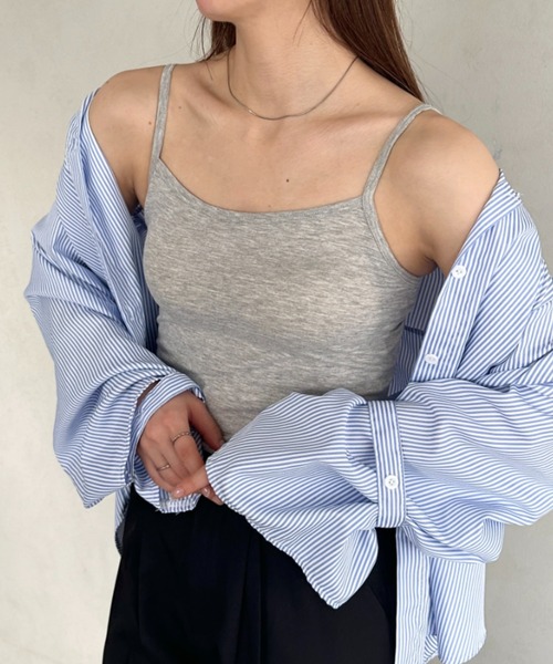 MYMOOD.(マイムード)の「制菌保湿加工/吸汗速乾【アジャスター付き】カップ付きキャミソール(キャミソール・レディース・ホワイト/ブラック/モカ/グレー・FREE)」の18枚目の写真