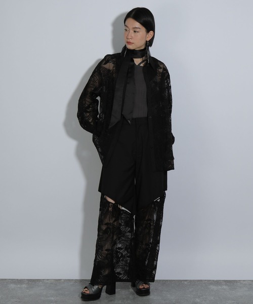 HARE（ハレ）の「サテンリボンタイ(HARE)（バンダナ/スカーフ・レディース・ブラック・FREE）」の2枚目の写真