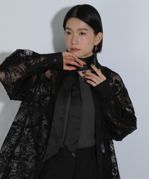 HARE（ハレ）の「サテンリボンタイ(HARE)（バンダナ/スカーフ・レディース・ブラック・FREE）」の6枚目の写真