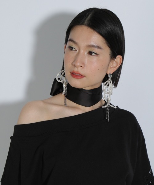 HARE（ハレ）の「サテンリボンタイ(HARE)（バンダナ/スカーフ・レディース・ブラック・FREE）」の7枚目の写真