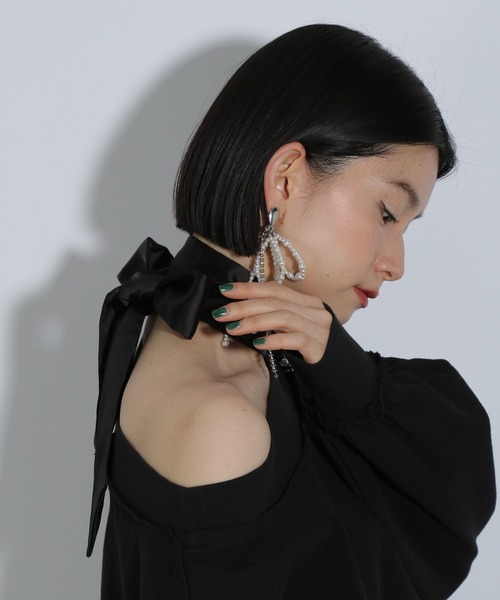 HARE（ハレ）の「サテンリボンタイ(HARE)（バンダナ/スカーフ・レディース・ブラック・FREE）」の9枚目の写真