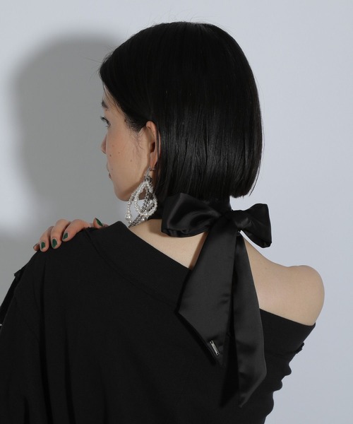 HARE（ハレ）の「サテンリボンタイ(HARE)（バンダナ/スカーフ・レディース・ブラック・FREE）」の10枚目の写真