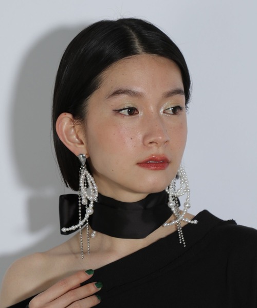 HARE（ハレ）の「サテンリボンタイ(HARE)（バンダナ/スカーフ・レディース・ブラック・FREE）」の12枚目の写真