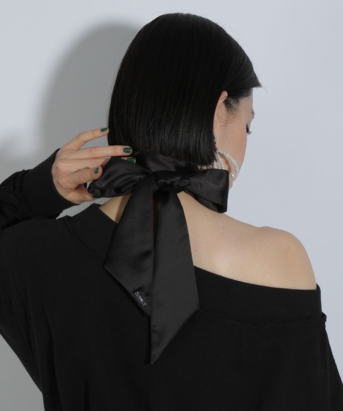 HARE（ハレ）の「サテンリボンタイ(HARE)（バンダナ/スカーフ・レディース・ブラック・FREE）」の11枚目の写真