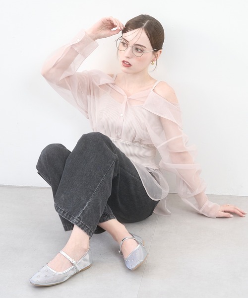 Bridget Birkin（ブリジットバーキン）の「【Bridget Birkin】ドットビジューチュールフラットシューズ(551521)（パンプス・レディース・ゴールド系その他/シルバー系その他/ブラック系その他・23/24.5/23.5/22.5/24）」の6枚目の写真